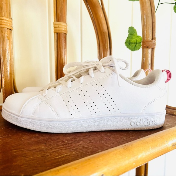 🌱 ADIDAS Sz 37 1/3 “Neo Advantage” White Pink Sneaker Shoe - Picture 2 of 11